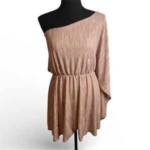Pants Store Dress Sz S Pink Glitter One Shoulder Sparkle Grecian Cocktail NWT